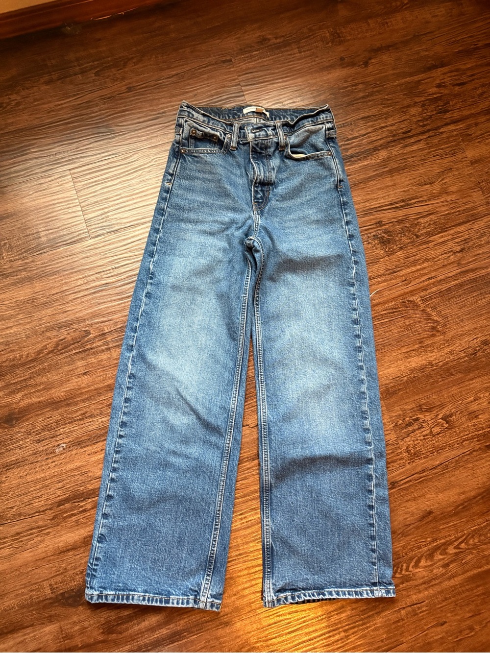 Banana Republic Medium Blue High-Rise Wide-Leg Jeans